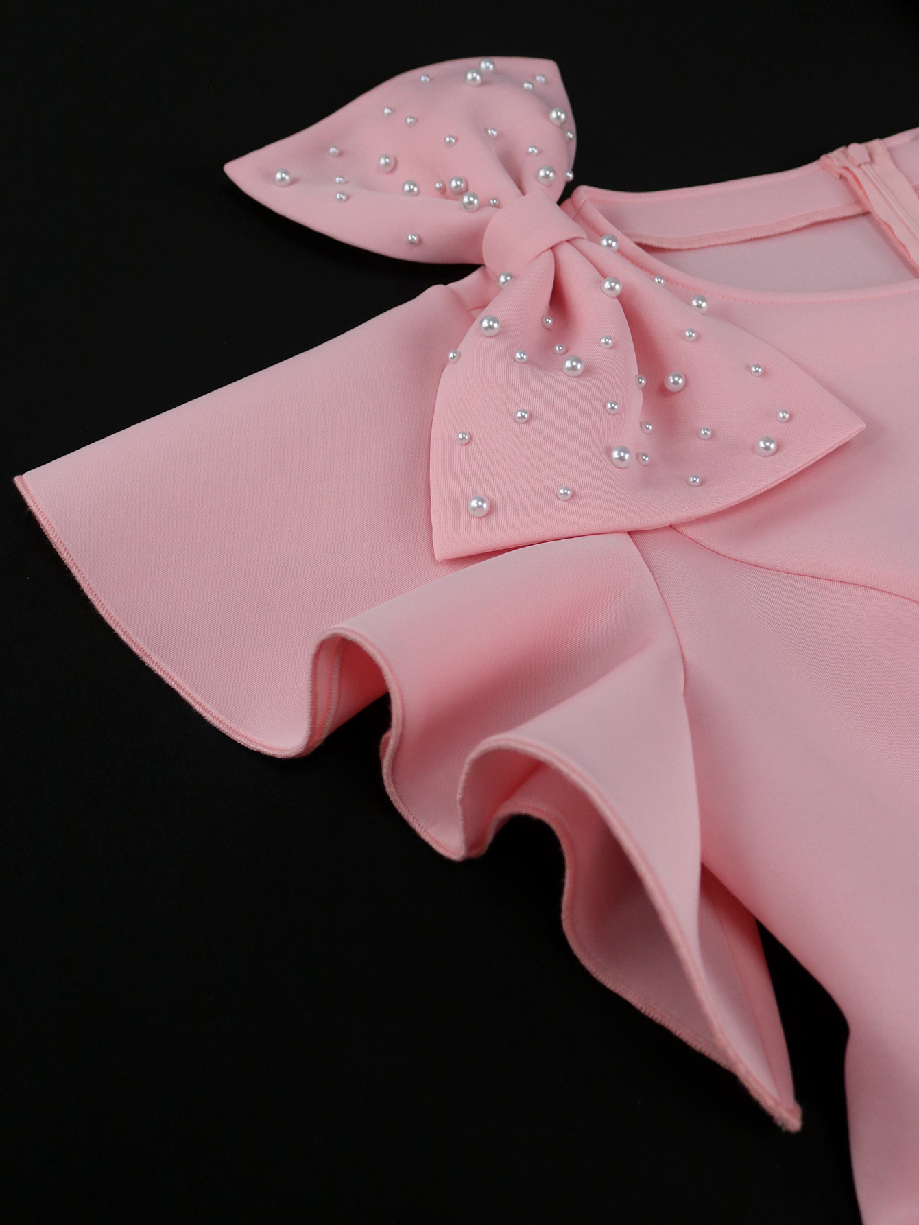 Elegant plus size damklänning med rosett och hög midja_voghion.com