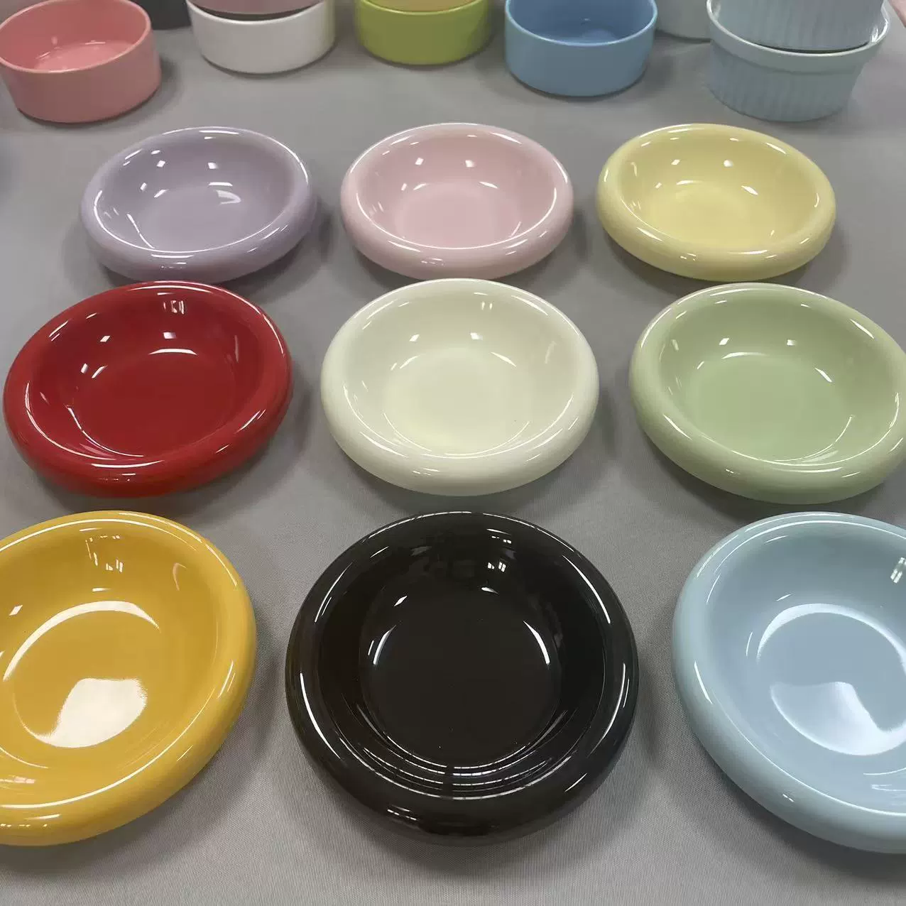 Ins style Korean cat bowl candy ceramic anti-knock dog bowl food water bowl food bowl cat kitten dinner plate pet bowl