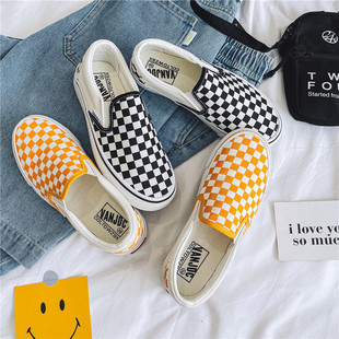 Women's canvas shoes winter new student canvas shoes sneaker spring and autumn chessboard shoes flat shoes casual shoes