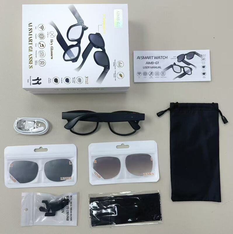 Cross-Border Hot-Selling Ai Smart Glasses Aimb-G1 with Simultaneous Translation, Image Recognition, Anti-Shake Photography, Video Recording, and Blue Features Cross-Border Hot-Selling Ai Smart Glasses Aimb-G1 with Simultaneous Translation, Image Recognition, Anti-Shake Photography, Video Recording, and Blue Features