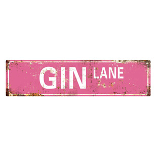 Gin Lane Vintage Gin Theme Tin Painting |   Bar Decoration Metal Plate