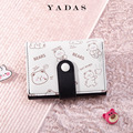 【动物日记】YADAS女士小钱包批发 PU短款三折多卡位零钱包wallet