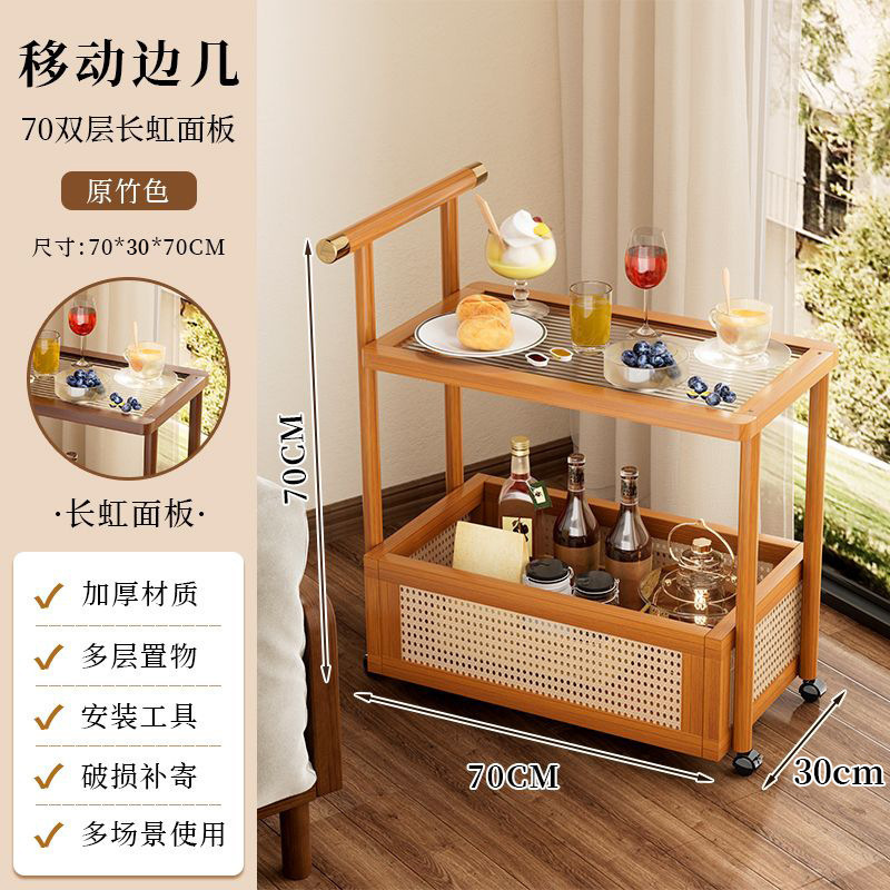 移动沙发边几家用茶几小推车非中可古风客厅子床头置物架实木卧室|undefined