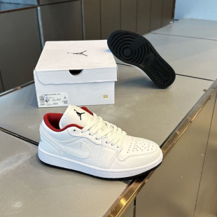 The pure original AJ1 Low white red low side casual sports shoes men's and women's 00562