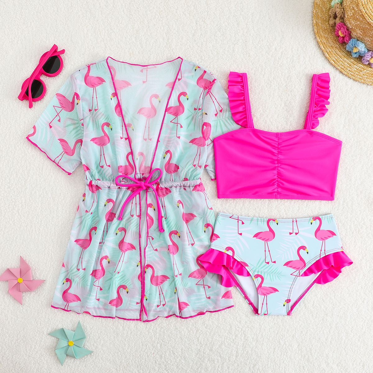 2025 New Cross-Border Girls Split Swimsuit Cute and Comfortable Kidsren's Swimsuit Comfortable High Elasticity High Quality Kidsren