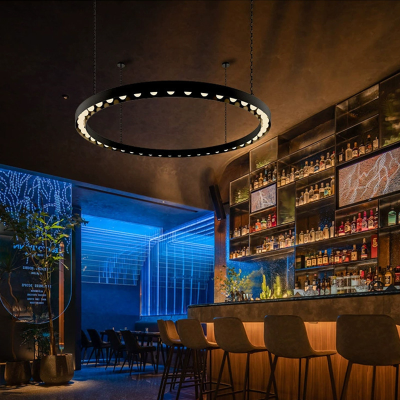 Viento industrial música bar lámpara de restaurante candela loft círculo circular creativo círculo de ingeniería de luces personales