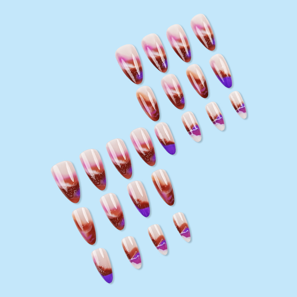 Europa y los Estados Unidos venden un parche de uñas de gota caliente, chicas calientes, parche de uñas falsas en polvo, nebulosa, manchas de uñas francesas.