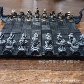 跨境维京主题复古兵人国际象棋 暗黑奇幻风棋具套装