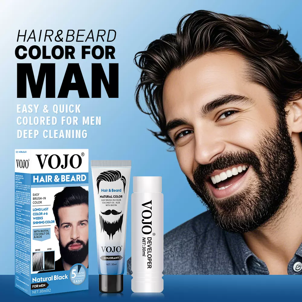 VOJO跨境男士染胡子染发剂Beard Color Cream TK/亚马逊/希音热销
