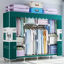 衣柜出租屋用经济型家用卧室布艺组装布衣柜结实耐用全钢架加粗
