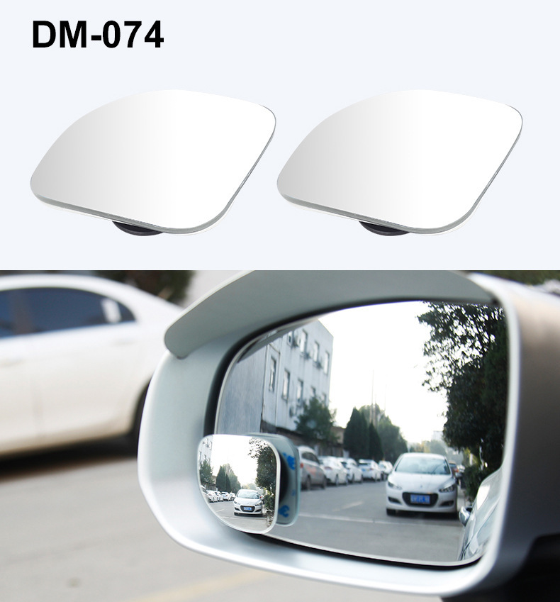 Car Rear View Auxiliary Mirror 360 ° Frameless Small Round Mirror, Edged Without Cutting Hands, High-Definition Car Blind Spot Mirror, Blue Mirror