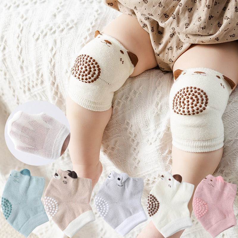 新生婴幼儿防摔护膝套夏季薄款爬行透气网眼膝盖不勒腿空调护垫棉