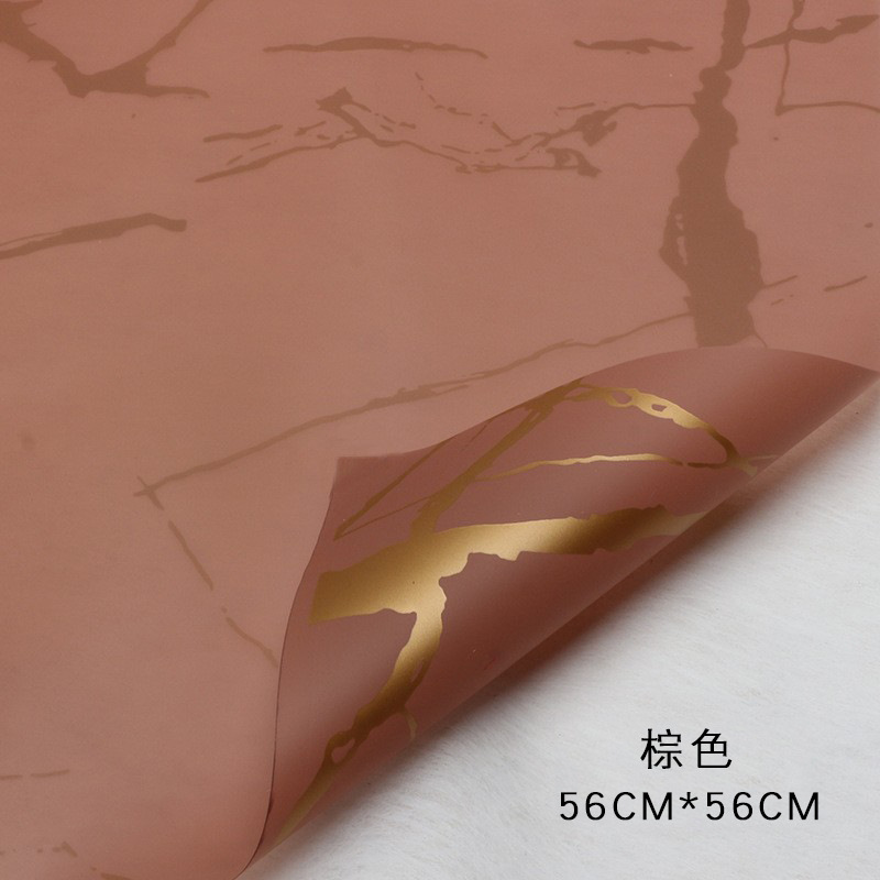 Patrón de mármol dorado Papel de embalaje de flores impermeable engrosado Papel mate Papel de embalaje de ramo Papel de embalaje Hansu al por mayor