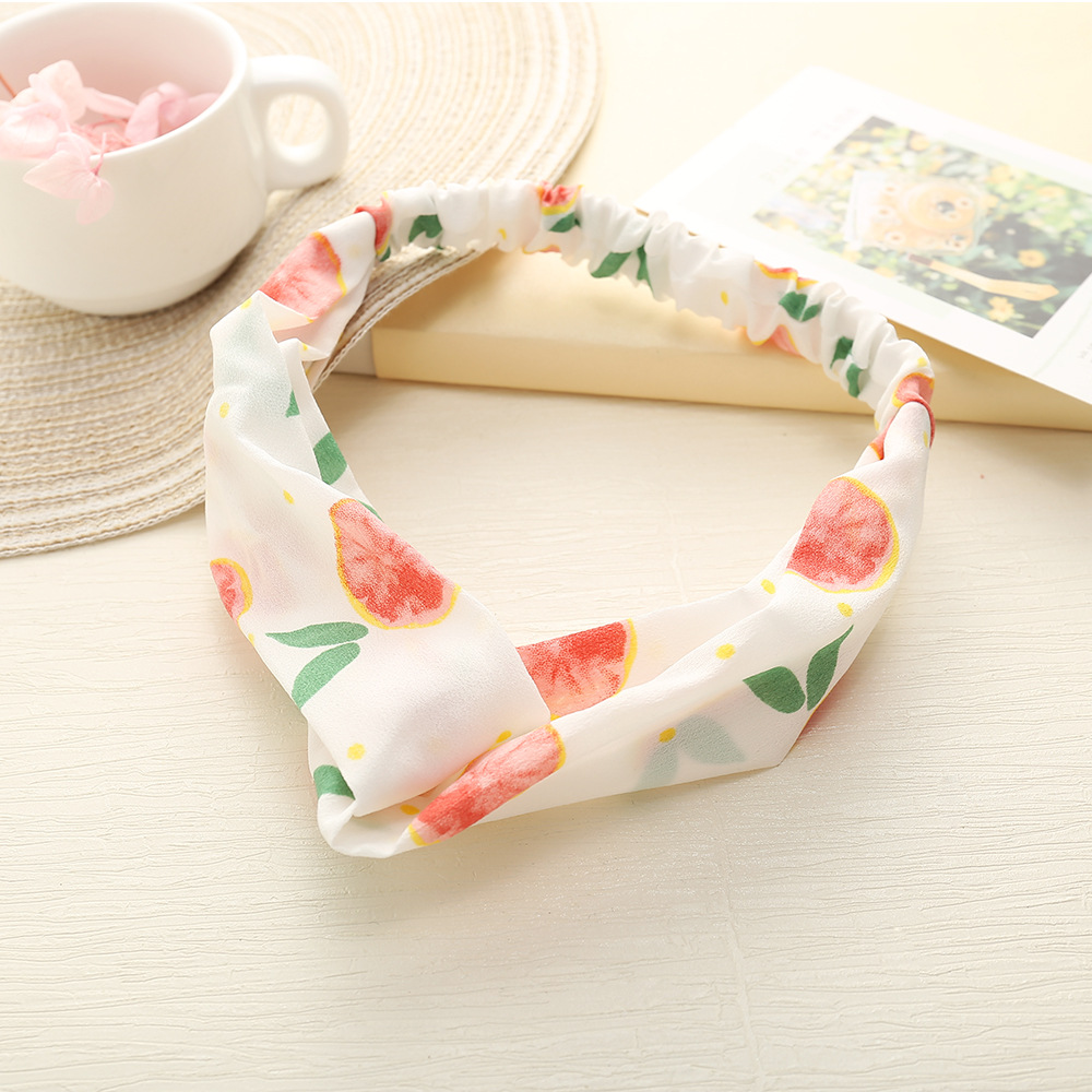 Korean Style Cross Chiffon Print Hairband Wholesale display picture 6