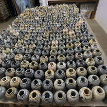 国画石原石草花石石头花瓶办公室桌面玄关酒柜装饰品摆件家居干花