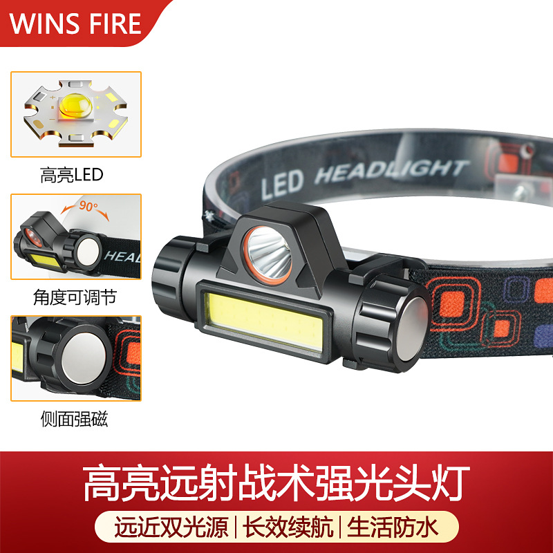 Transfronterizos mini faro COB fuerte faro de emergencia al aire libre iluminación de doble fuente de luz con imán 101 faro