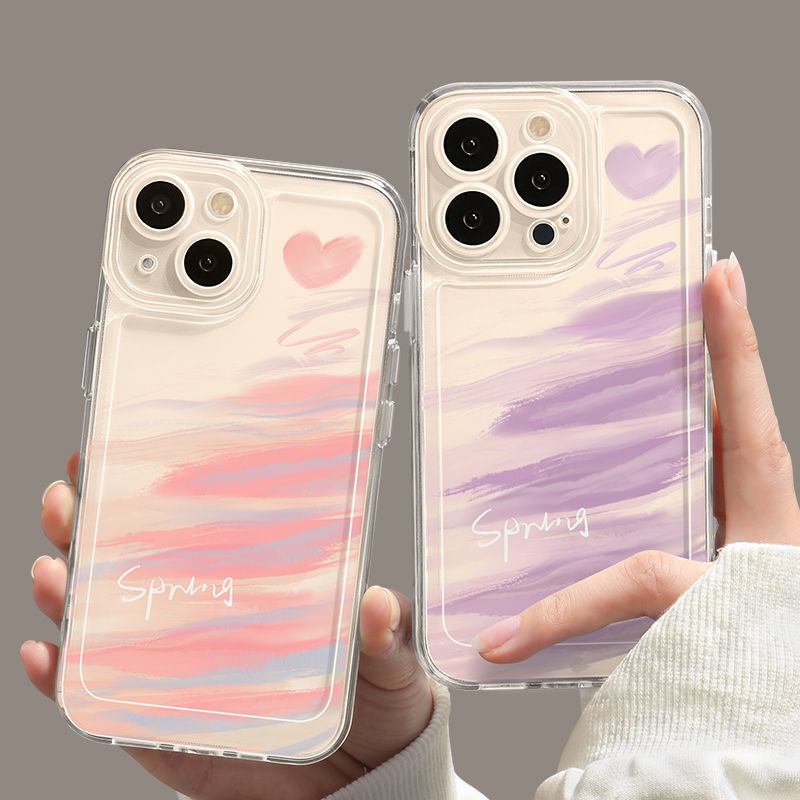 Gradient Love for Xiaomi 13pro Mobile Phone Space Shell Transparent 11 Red Rice K60 Drop-resistant note12 Couple Female