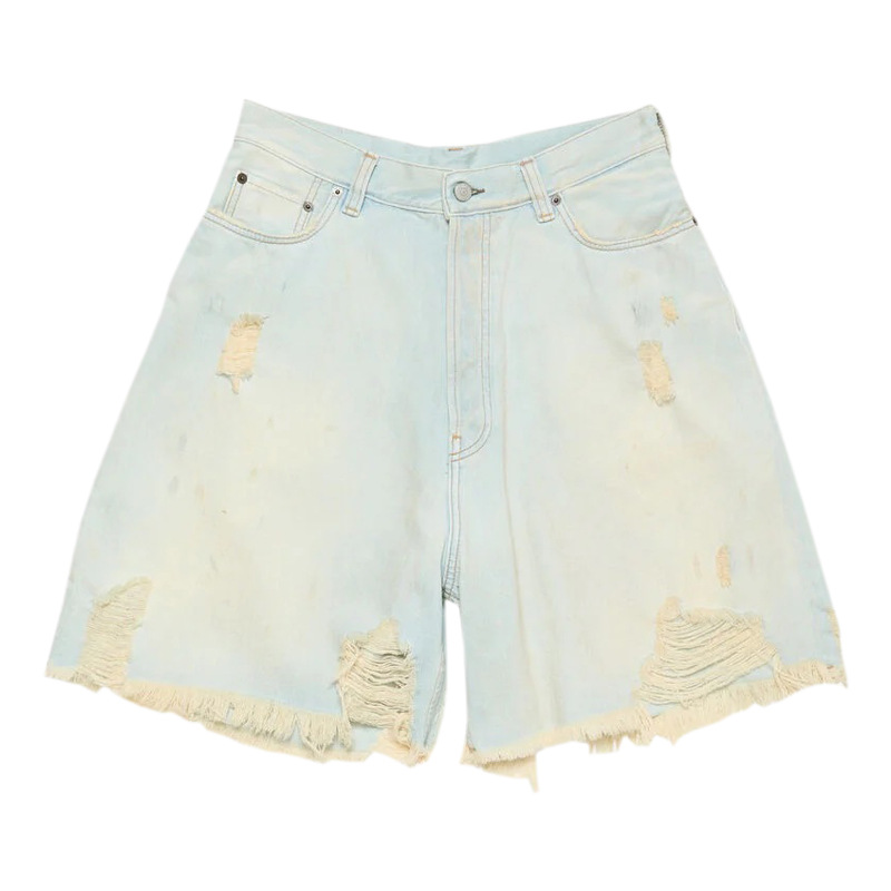 クロスボーダーのトレンディなAC手描きのスプラッシュインクのほつれ加工のウォッシュ加工のダメージ加工のパンツ、男性と女性用、ゆったりと多用途、軽くて豪華なワイドレッグジーンズ