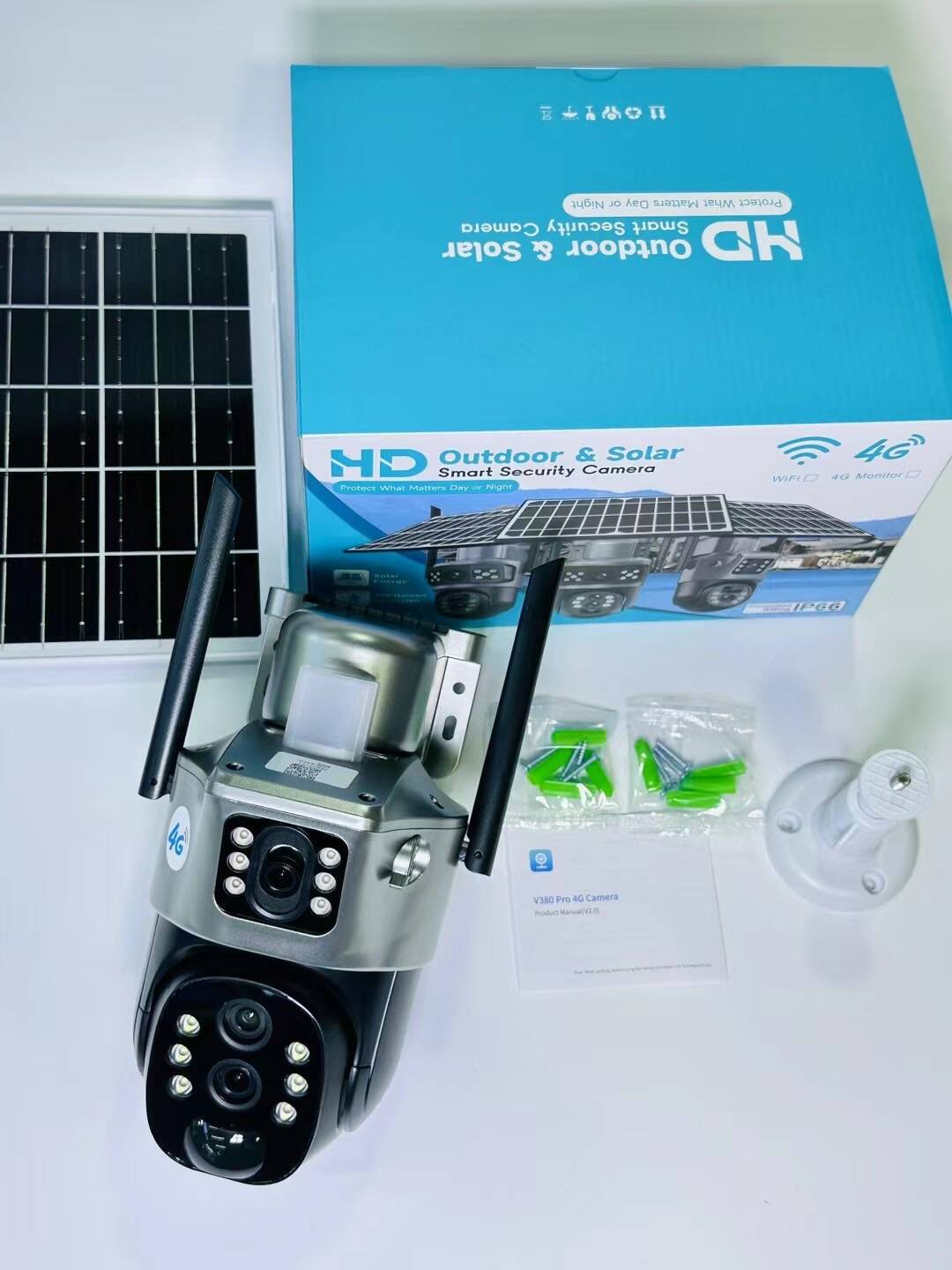 V380太阳能监控器360度手机远程室外夜视全景家用高清10