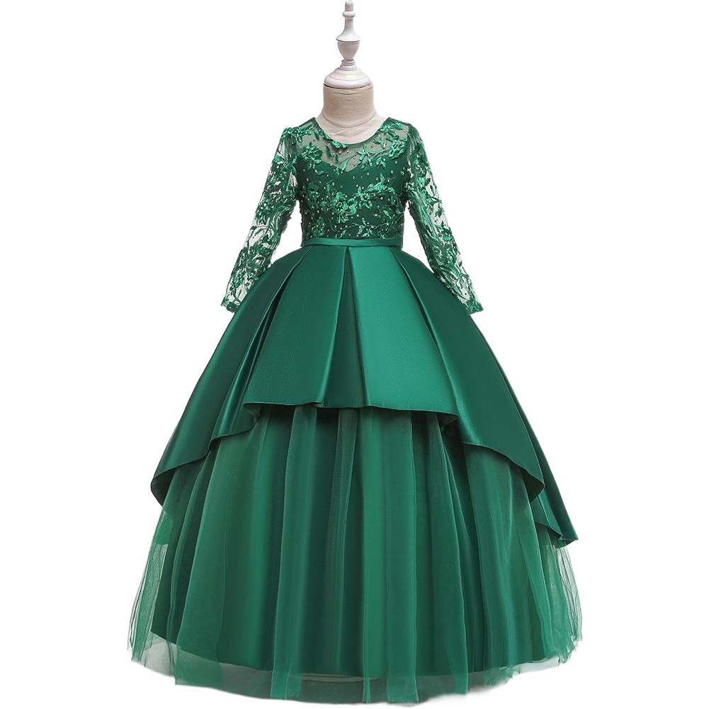 Vestido de niña sin tirantes con pedrería para boda, vestido de noche largo para pasarela infantil, modelo 2026 para suministro transfronterizo
