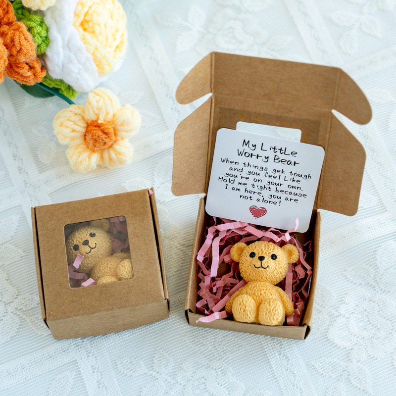 跨境新款Mini Plush Teddy Bear in Box泰迪熊迷你塑料熊盒装礼物|undefined