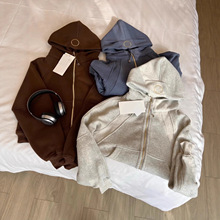 lulu同款Scuba全拉链宽松连帽卫衣加绒外套25新品百搭显瘦帽衫女