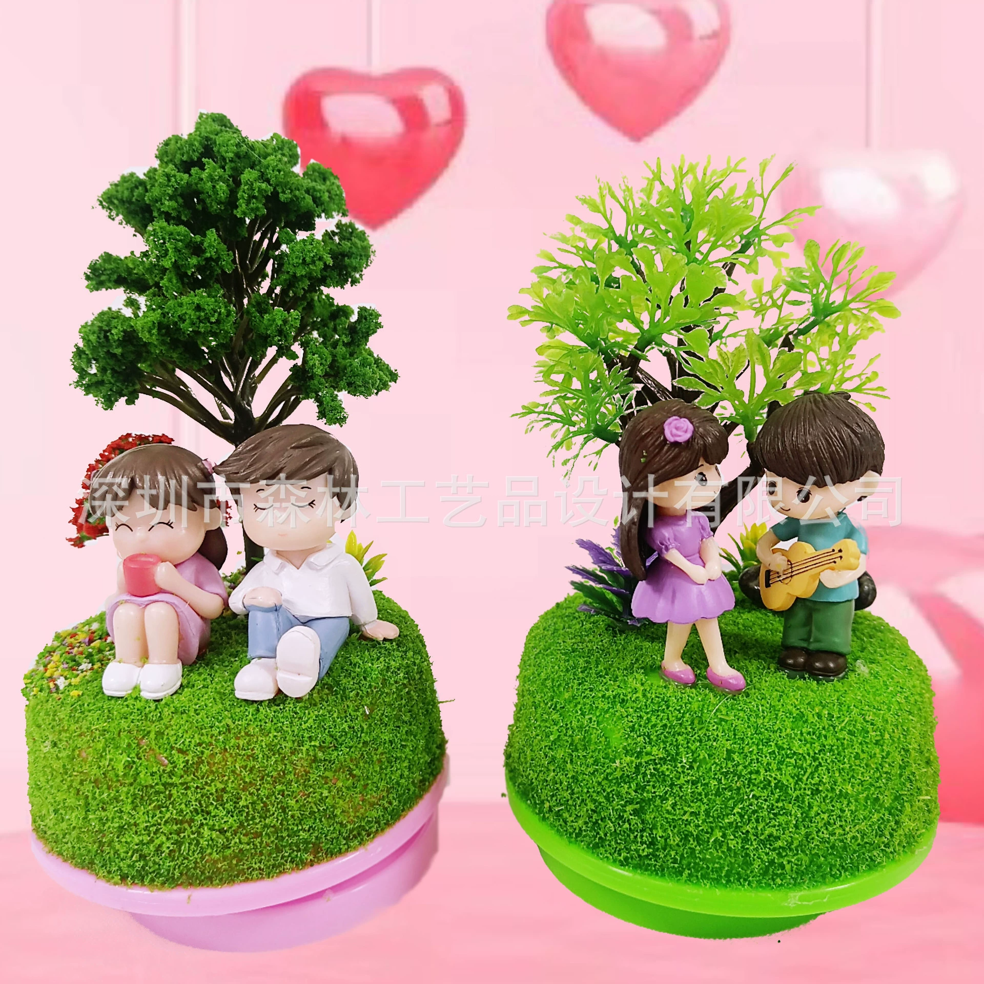 DIY вращающаяся музыкальная шкатулка креативная пара ручной работы материал сумка подарок на День Святого Валентина настольные украшения