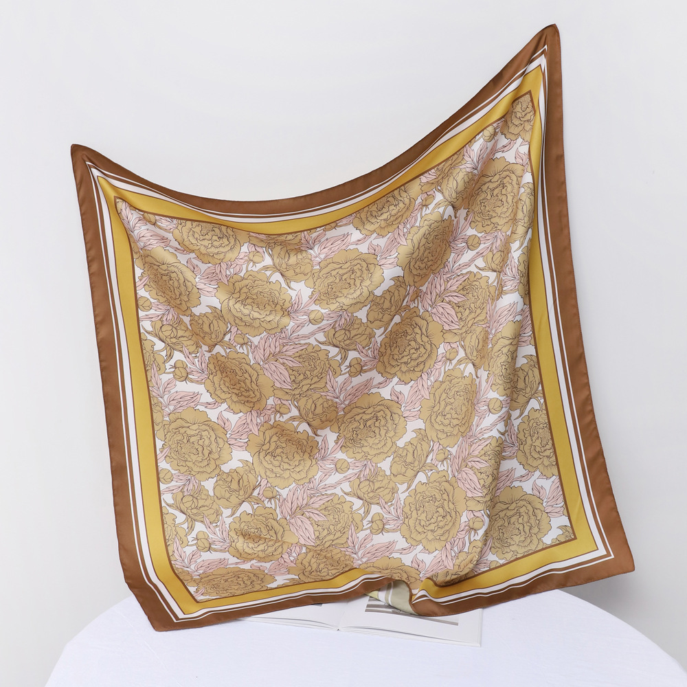 Women's Elegant Flower Polyester Silk Scarf display picture 6