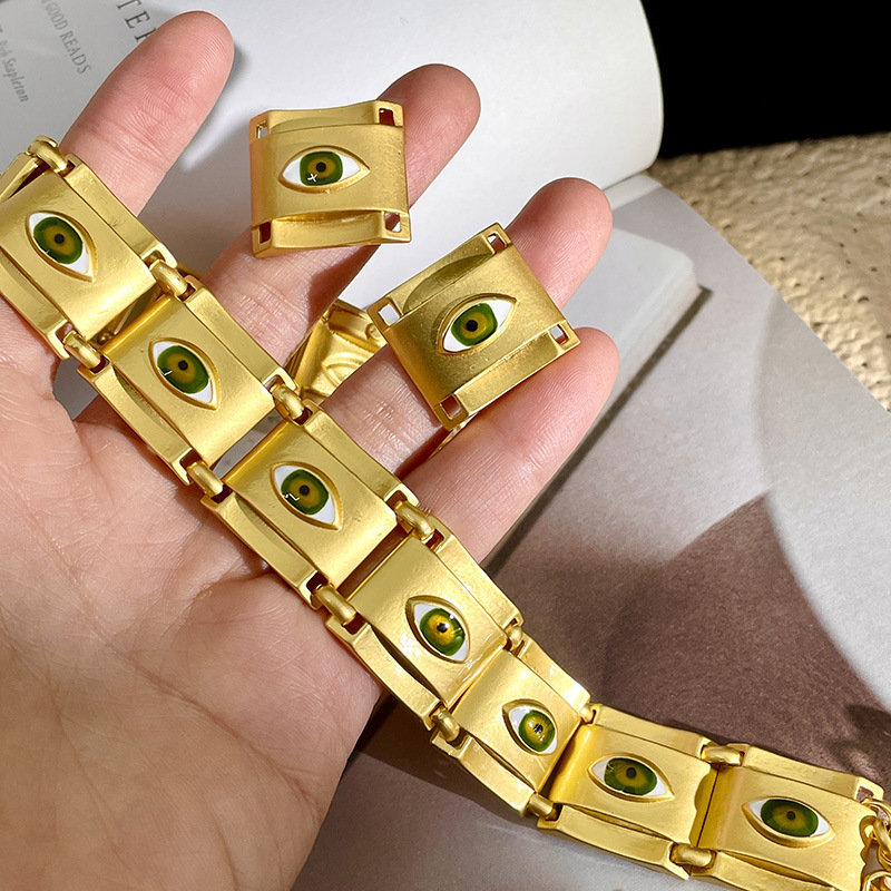 20g Weight Earrings, Necklace Classification 1 Piece, 1 Pair Quantity Street Occasion Alloy Material Eye Pattern Unisex Gender Plating Design Hip-Hop, Punk Style Hip-Hop Punk Eye Alloy Plating Unisex Earrings Necklace 6