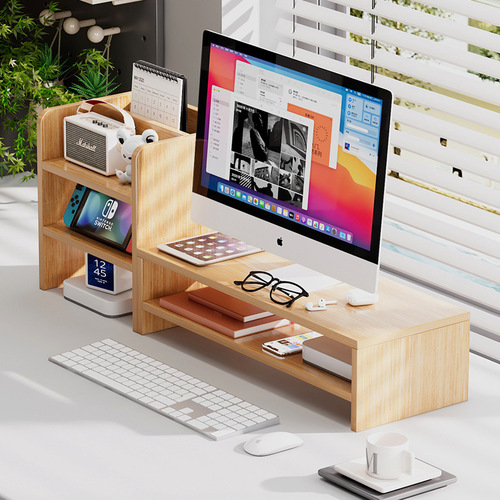 Monitor stand, desk riser, elevated computer screen support, office desk organizer, shelf, stand