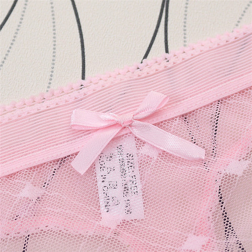 Ultra-thin breathable cute girl-style T-shaped underwear with mesh striped lace for women, sexy lingerie sold directly from the source