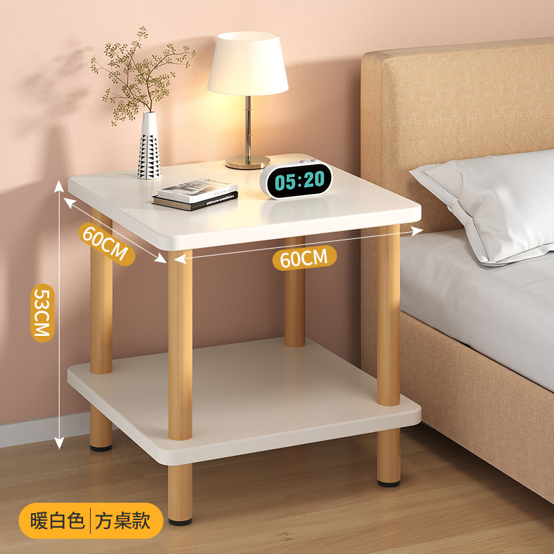사각 테이블 따뜻한 화이트 [60] 원목 다리