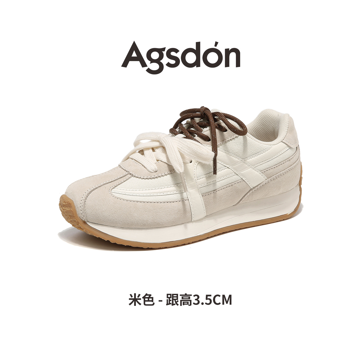 Augu Lion Dengde zapatos de entrenamiento para mujeres 2026 nuevos zapatos de ballet de primavera con suela gruesa zapatos deportivos casuales retro Gump zapatos blancos