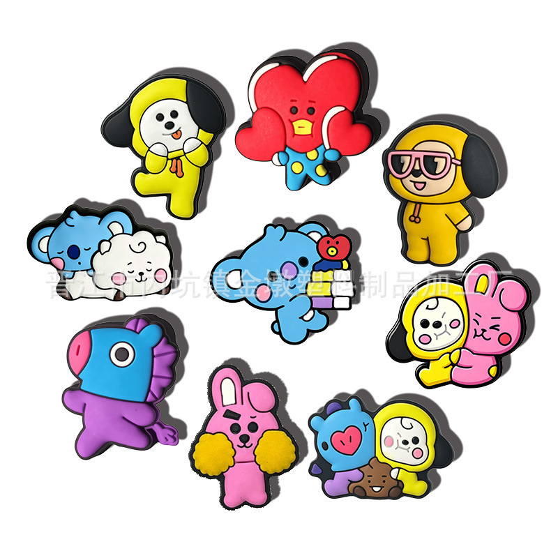 Source Factory Bt21 Series Clog Shoe Charms Cross-Border Pvc Cartoon Charms Foreign Trade DIY Soft Rubber Accessories Source Factory Bt21 Series Clog Shoe Charms Cross-Border Pvc Cartoon Charms Foreign Trade DIY Soft Rubber Accessories