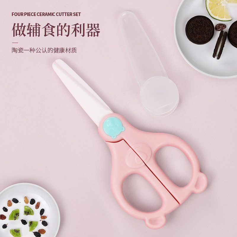 Ceramic children's universal handheld food scissors for…