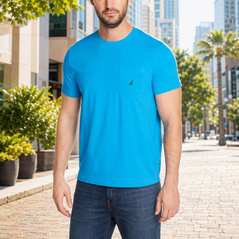 Nautica Men's Short-Sleeved T-Shirt, Round Neck, Combed Cotton, Printed Trendy Brand, Loose and Versatile, American Retro Casual Top Nautica Men's Short-Sleeved T-Shirt, Round Neck, Combed Cotton, Printed Trendy Brand, Loose and Versatile, American Retro Casual Top