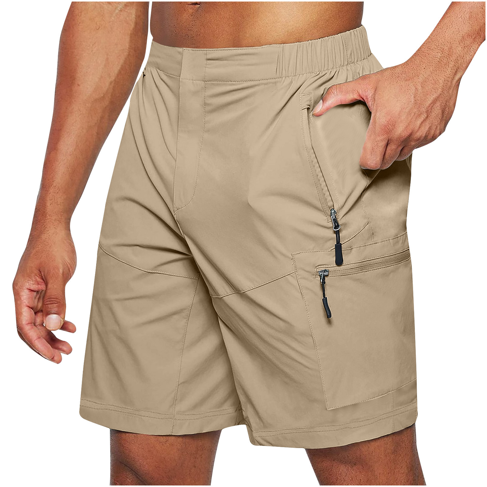 Amazon 2023 pantalones cortos de carga para hombre Amazon Plus size Nuevos pantalones cortos con cremallera multibolsillos para teléfono móvil pantalones cortos para hombres