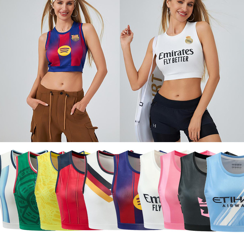 Cross-Border Factory Wholesale 2526 Women's Adult Football Yoga Vest Milk Silk High-Elastic Fabric New Model World Cup Cross-Border Factory Wholesale 2526 Women's Adult Football Yoga Vest Milk Silk High-Elastic Fabric New Model World Cup
