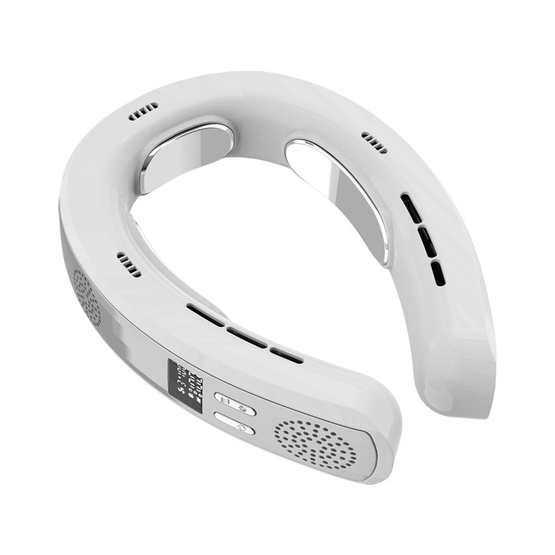 Ventilador de cuello halter de calefacción y refrigeración transfronterizo, carga USB, larga duración de la batería, ventilador pequeño de cuello halter sin hojas, ventilador portátil turbo