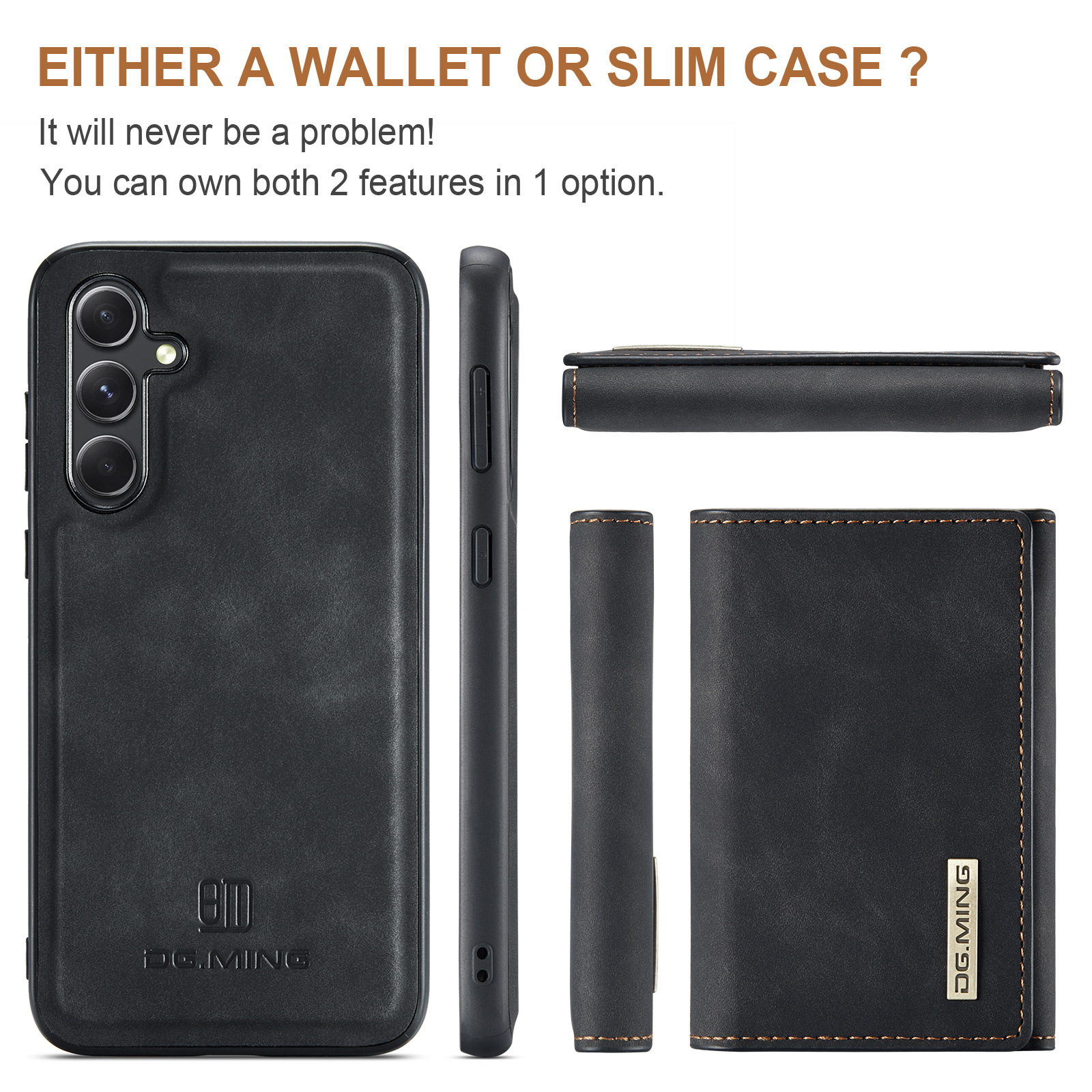 M1 per Samsung S23 FE custodia protettiva in pelle con portafoglio magnetico diviso e resistente S23 custodia per telefono con portafoglio magnetico due in uno_voghion.com