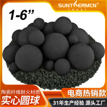 耐火球 跨境圣诞节装饰道具陶瓷工艺品火盆火炉假柴仿真木 火球