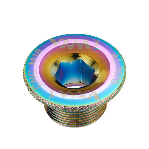 VXM Mountain Bike Colorful Aluminum Crank Arm Cover Screw BB Axle XT One-Piece Hollow Chainring Screw Cover