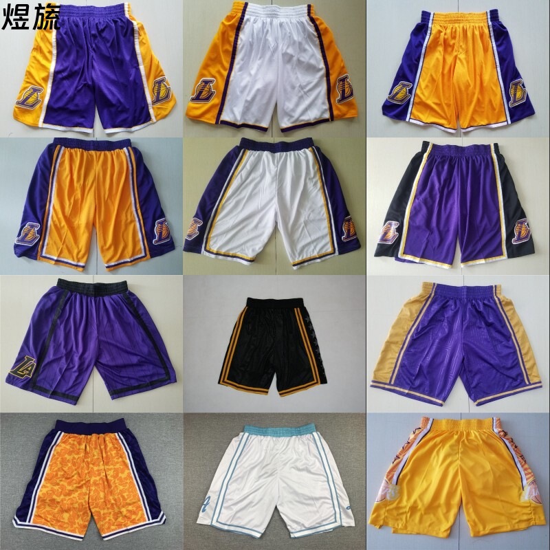 Basketball Jersey Lakers James Kobe Embroidered Basketball Shorts Lakers Pants Basketball Jersey Lakers James Kobe Embroidered Basketball Shorts Lakers Pants