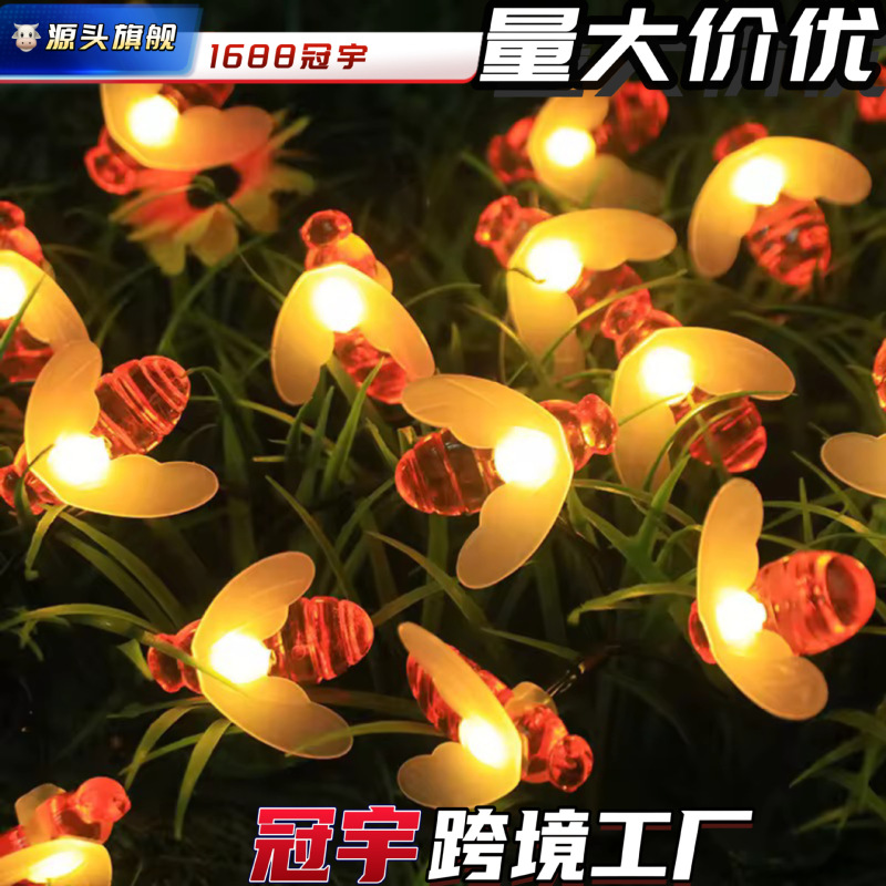 Cross-Border Led Solar Bee String Lights Outdoor Waterproof Decoration Christmas Holiday Garden Remote Control Atmosphere Lighting Cross-Border Led Solar Bee String Lights Outdoor Waterproof Decoration Christmas Holiday Garden Remote Control Atmosphere Lighting