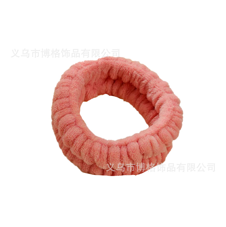 [Exclusivo transfronterizo] Diadema de franela europea y americana pulsera monocromo color sólido muñeca de felpa banda de pelo semiacabado