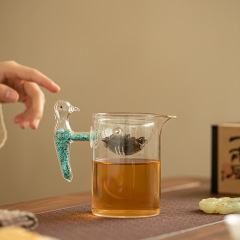 绿松石玻璃公道杯加厚耐热茶器家用透明高硼硅泡茶茶海茶漏茶过滤