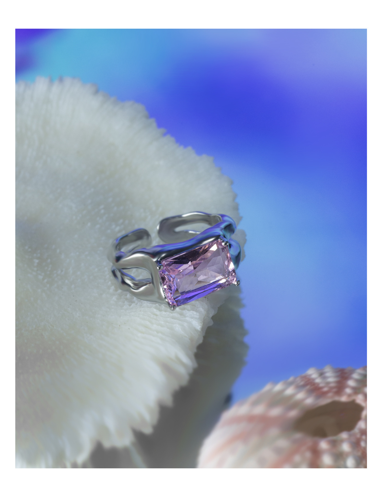 Glam Geometric Copper Plating Zircon Open Ring