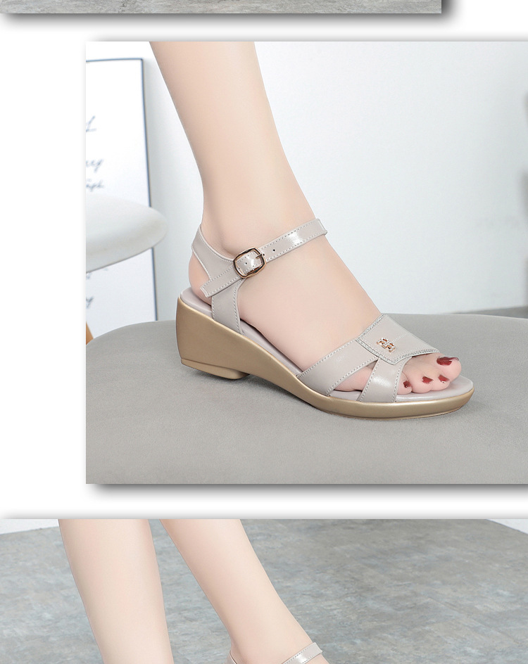 Dép quai hậu nữ da mềm thời trang mùa hè, đế êm, cỡ lớn 41-43 — Màu đen chi tiết 13