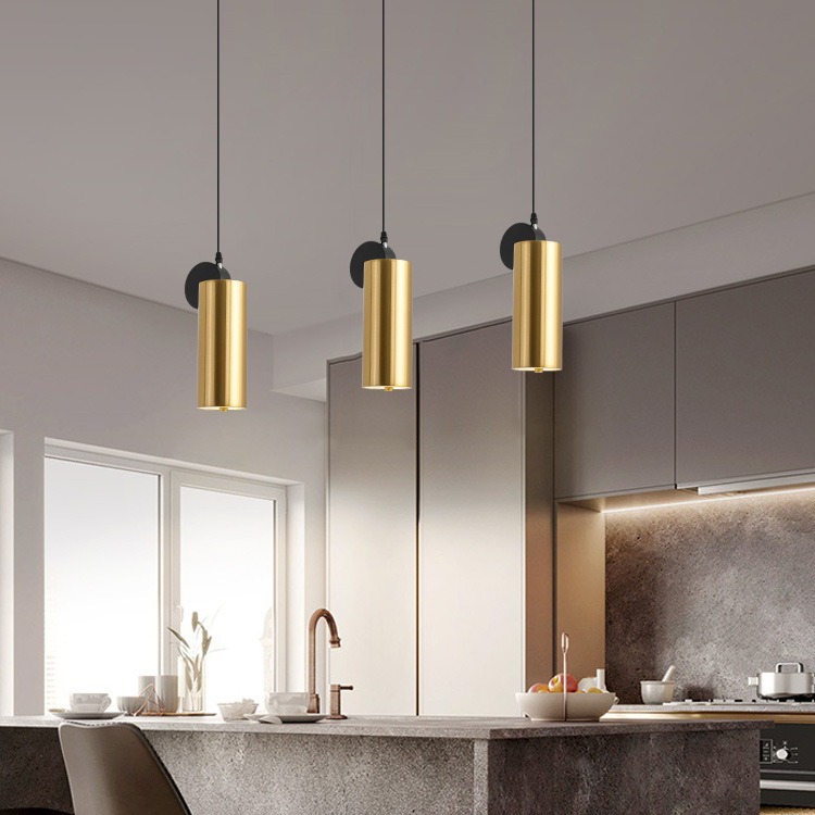 Nordic pequeña araña de oro sola cabeza simple moderna lámpara de noche dormitorio creativo Restaurante Salón lámpara Bar Cafetería