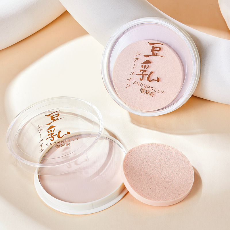 [Ready Stock] Snow Jasmine Soy Milk Powder Cake 16g Delicate Oil Control Makeup Waterproof, Sweatproof and Non-Removing Makeup Powder